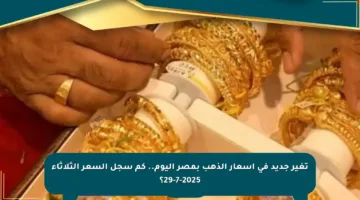 تغير جديد في أسعار الذهب بمصر اليوم.. كم سجل السعر الثلاثاء 29-7-2025؟